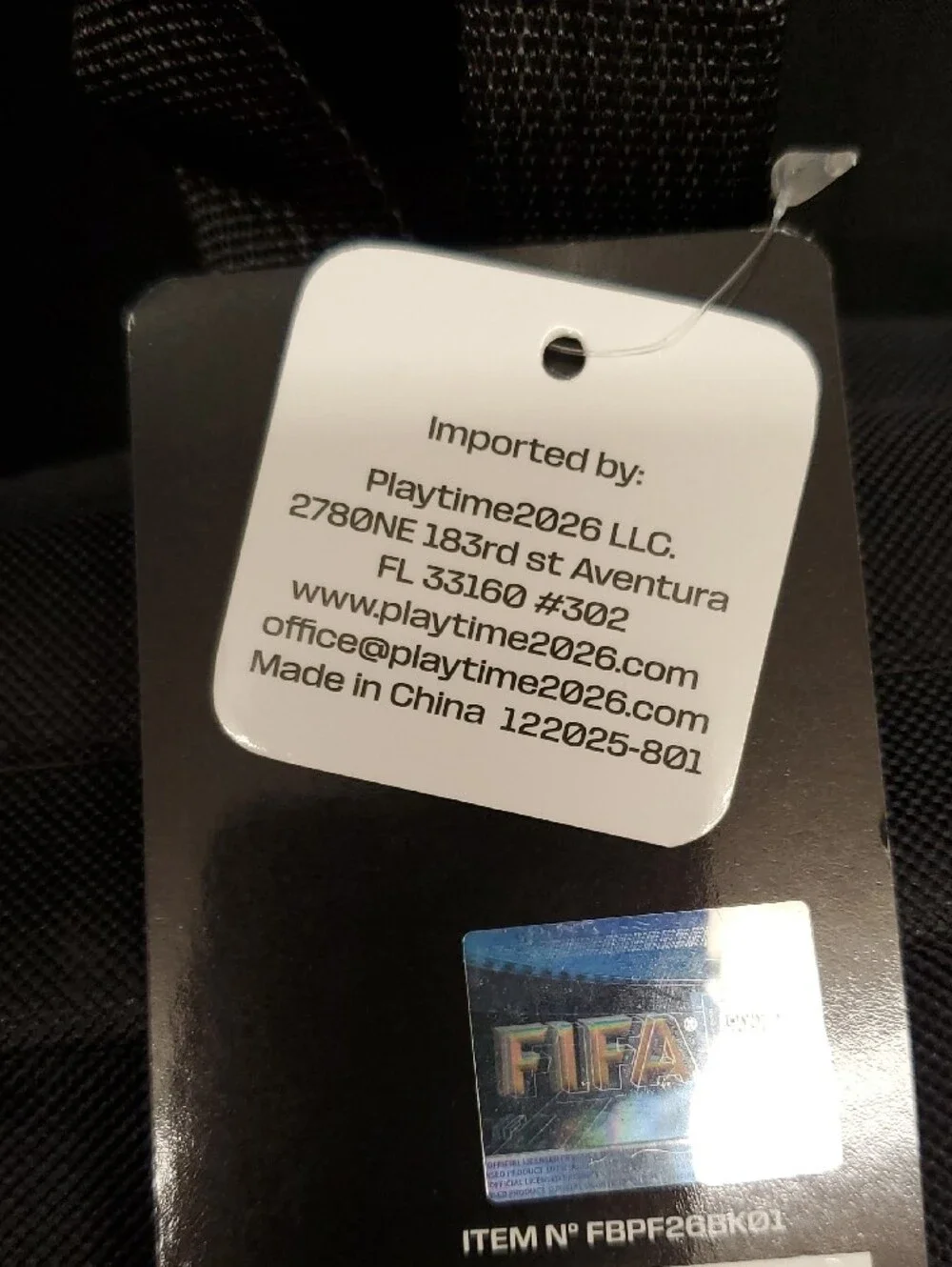 FIFA 26 World Cup Black Soccer Ball Backpack